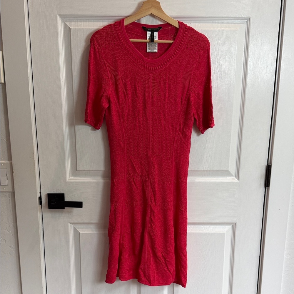 BCBGMaxAzria Bold Red Knit Midi Dress